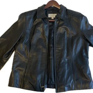 Lambskin Black Ladies’ Leather Jacket Sonoma Size L
